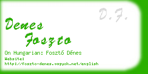 denes foszto business card